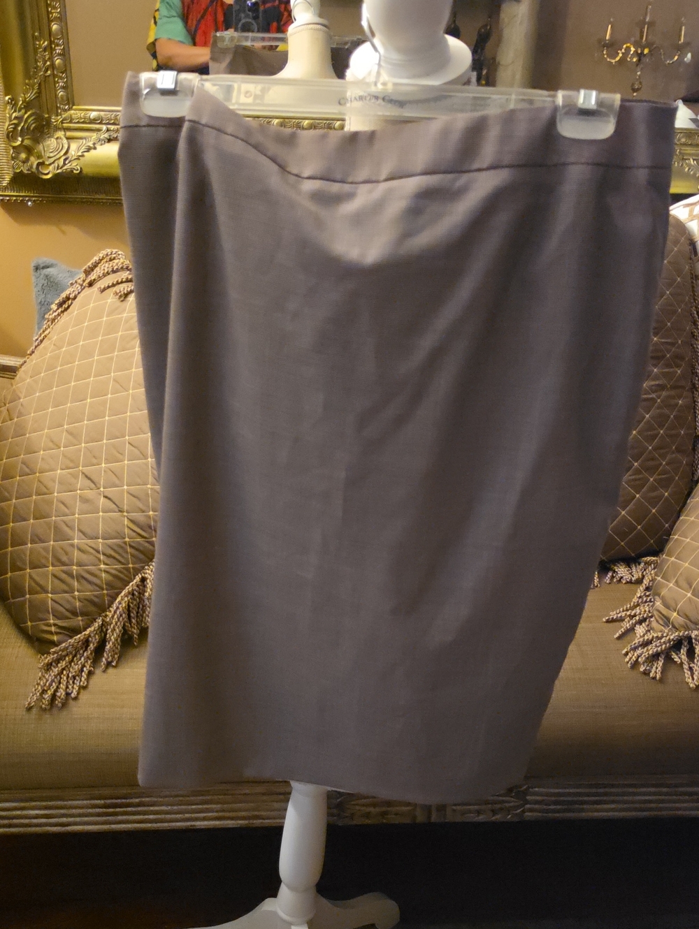 Escada Taupe Pencil Skirt